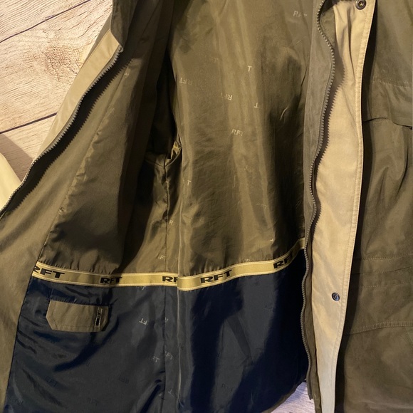 Rainforest RFT Mens Size Large Jacket Olive Green Full Zip Front and 9 Pockets - Picture 2 of 7
